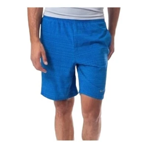 NIKE DRI FIT ELITE HERREN SHORTS BLAU GEFÜTTERT GESTREIFT LAUFEN LOCKERE PASSFORM GRÖSSE MEDIUM - Bild 1 von 10