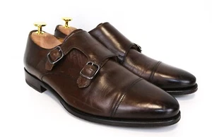 SUITSUPPLY Men Formal Shoes EU40.5 Brown Leather Double Monk Strap Classic - Picture 1 of 15