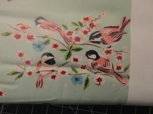 Cotton Fabric 1 Fat Quarter Windham Orchard & Grove Cute Bird Print on Green - Picture 1 of 4