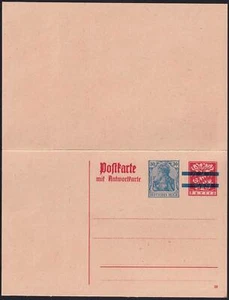 Deutsches Reich Ganzsache Postkarte Aufbrauchsausgabe P139 I F/A Antwortkarte - Bild 1 von 2