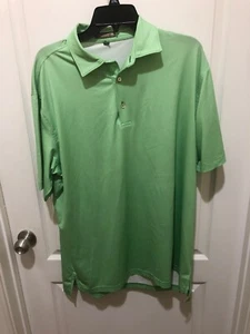 Peter Millar Men’s Summer Comfort Golf Polo Shirt Short Sleeve Green Logo Large - Picture 1 of 4
