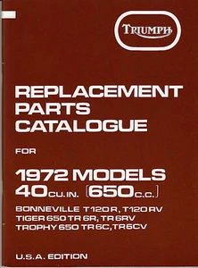 1972 Triumph T120, OIF Bonneville, Tiger, Trophy OEM, NEW, PARTS CATALOGUE, F/SH - Picture 1 of 2