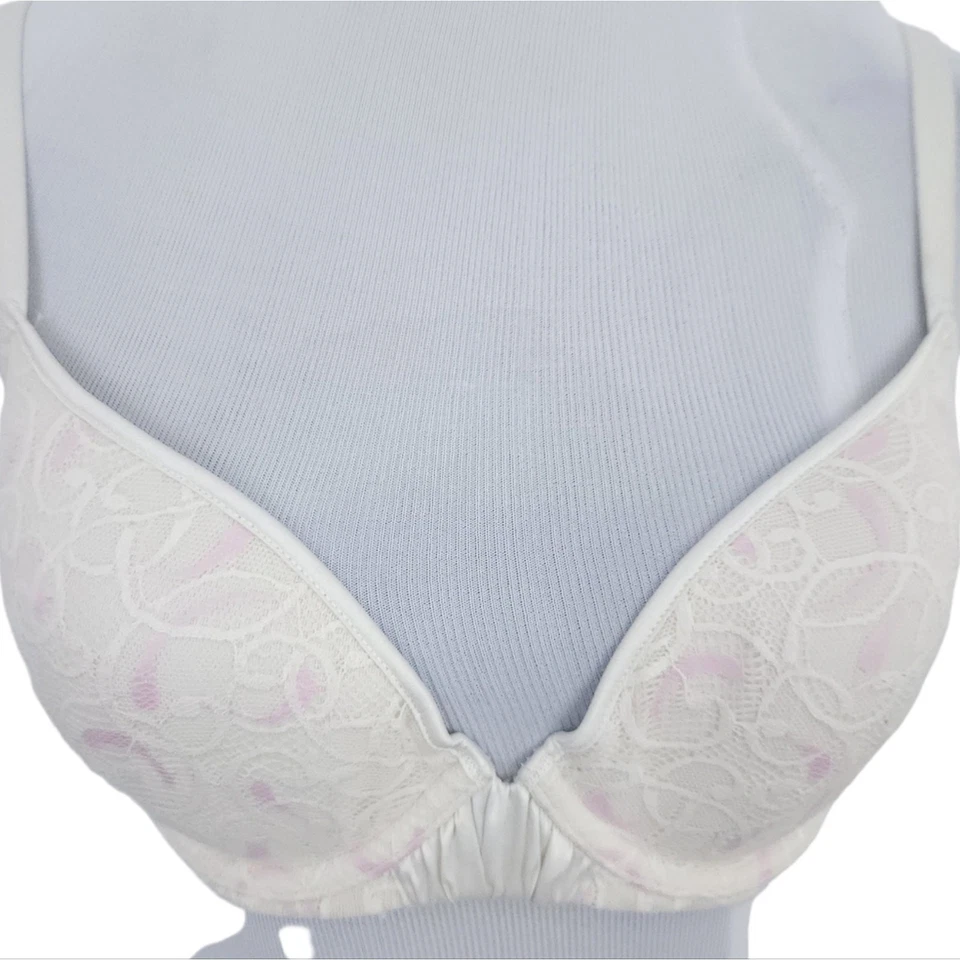 Sujetador de encaje DKNY 32DD con aros rosa crema bonito sujetador Foto 1 de 4