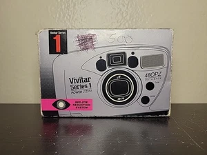 Vivitar Series 1 480PZ Power Zoom 35mm Point & Shoot Silver Camera With Box  - Picture 1 of 8