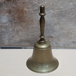 Campana de mano de latón macizo vintage cena escuela iglesia campana - Imagen 1 de 9