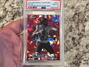 Bo Nix 2023 Bowman Chrome U Sapphire Selections Red 4/5 PSA 10 GEM MINT #SS12 - Bild 1 von 10