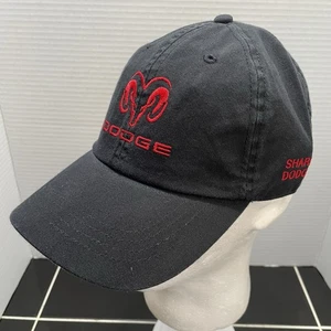 Dodge Ram Hat Cap Black w Red Embroidered Logo Strap Back Grab Life By The Horns - Picture 1 of 9