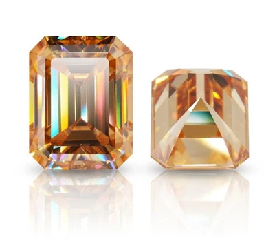 2.25 Carat Yellow Emerald Cut Lab Grown Diamond VVS1 Loose Brilliant Gemstone - Image 1 of 4