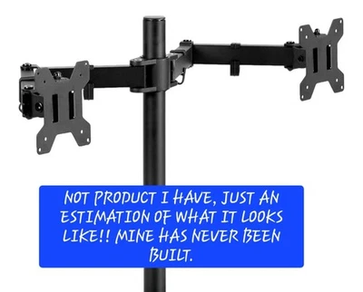 Dual Monitor Black Stand Bolts Into Desk Monitor Mount - Image 1 of 4