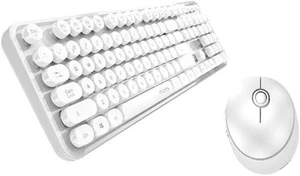 Zestaw klawiatury bezprzewodowej + myszki Sweet 2.4G (biały) - Zdjęcie 1 z 8