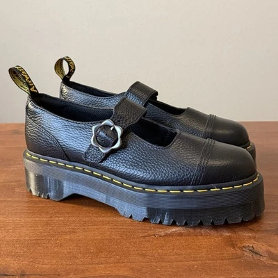Dr Martens Addina цветок пряжка черный Мэри Джейн платформе женские туфли Sz 11 новый * - Изображение 1 из 4