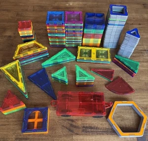 Magnetic Tiles Picasso Lot 190 Piece Mixed Shapes Squares Triangles Building Toy - Picture 1 of 7