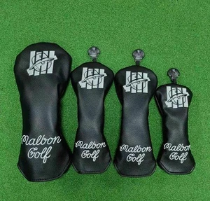 Malbon Golf 4pcs Golf Club Headcover Set Black Driver Fairway Wood UT Leather - Picture 1 of 24