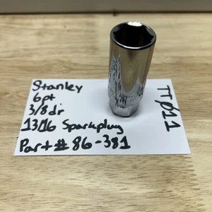 Stanley 6pt 3/8 Drive 13/16 Chrome SparkPlug Deepwell Socket Part #86-381 - Picture 1 of 7