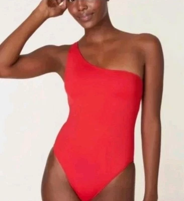 Traje de baño Andie Swim The Nantucket de una pieza de un hombro rojo cereza para mujer MT Foto 1 de 4