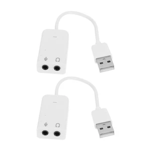 2 Pcs External Sound Card Usb to Stereo Audio Adapter Replacement - Zdjęcie 1 z 12