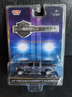 MOTORMAX 1:64 ЛИТОЙ 2007 HARLEY DAVIDSON FORD F-350 SUPERCREW ГРУЗОВИК РЕДКАЯ NIP!! - Изображение 1 из 4