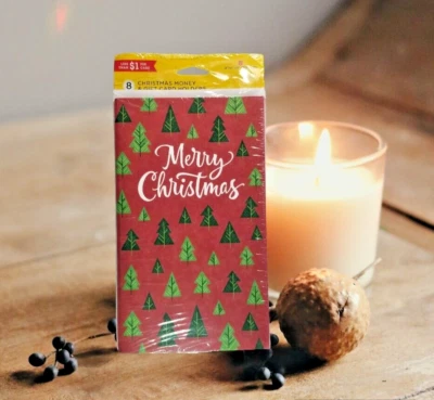 Merry Christmas Money Cards American Greetings General Anyone 8 Count Pack Trees - Image 1 of 3