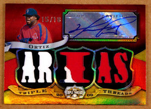 2009 TOPPS TRIPLE THREADS DAVID ORTIZ RED SOX 15/18 AUTO/GAME USED RELIC CARD