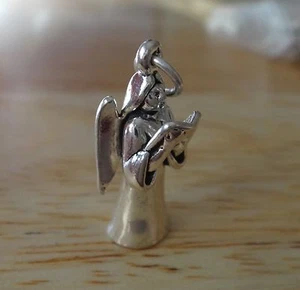 ¡Dije libro de plata esterlina 3D 21x10 mm ángel con coro de canciones! - Imagen 1 de 8