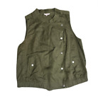 Juicy Couture Size Large Green Vest Womens Button Front Vest