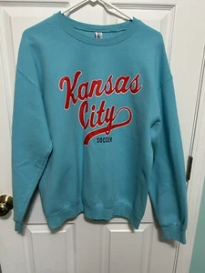 Kansas City Soccer Blue & Ted Sweatshirt Women’s Medium from the Pink Dinosaur - Picture 1 of 2