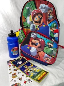 Boys Super Mario and Luigi Kids Backpack Lunchbox Set Back To School Supplies - Picture 1 of 8