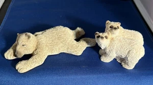 Seaworld schlafender Eisbär und Zwillingsjunge Harz Skulptur Tiere Figur - Bild 1 von 10