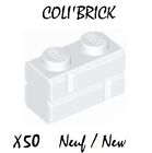 Lego 98283 - 50x Brique Mur Brick Modified 1x2 masonry Wall - Blanc White - Neuf