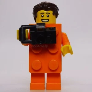 Lego Orange 2 x 3 Brick Costume Guy with Camera - Picture 1 of 1