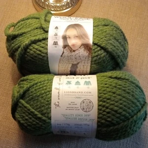 Lion Brand Yarn Wool Ease Thick & Quick 20% Wool Color Grass 131 170g - Picture 1 of 6