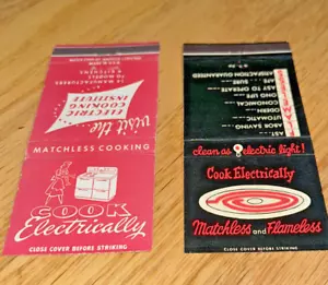 2 Copertine fiammiferi vintage COOK ELETTRICAMENTE - ISTITUTO DI CUCINA ELETTRICO - Foto 1 di 7