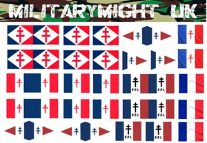 1 /16 - 1/18 SCALE 120mm VEHICLE / TANK PENNANTS FOR FREE FRENCH STAFF CAR - Picture 1 of 1