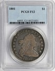 1801 Draped Bust Silver Dollar $1 Pcgs F12