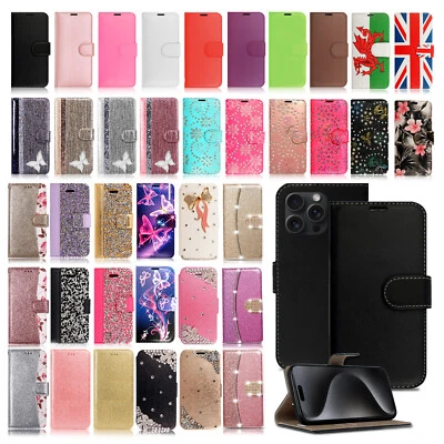 Flip Leather Phone Case for iPhone 17 16 15 14 13 Pro MAX 11 XR 12  Wallet Cover - Image 1 of 4