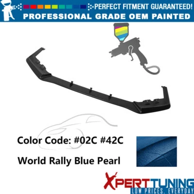 Fits 15-17 Subaru WRX STI MP Style Front Lip Painted #02C World Rally Blue Pearl Foto 1 de 4