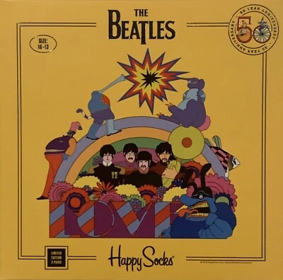 BEATLES HAPPY SOCKS LIMITED EDITION  3 PAIRS-SIZE 10-13 PAUL MCCARTNEY-ROCK ROLL - Image 1 of 4