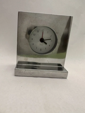 Michael Graves solid cast silver aluminum small tabletop clock Cover