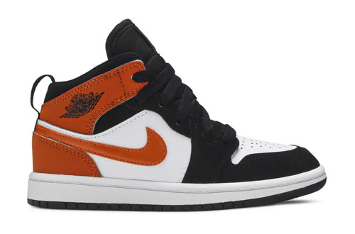 Nike Air Jordan 1 Mid PS Kid Shattered Backboard nero Starfish US 1 EU32 UK13.5