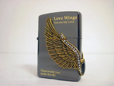 Encendedor Zippo Love Wings de latón grabado personalizado estilo 3D Foto 1 de 4