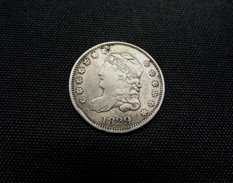 1829 Capped Bust Half Dime 5c Silver Coin - C933 Cover