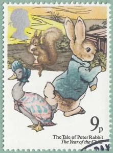 Peter Rabbit, Jemima Puddle Duck & Squirrel Nutkin on 1979 fine used GB stamp - Picture 1 of 1