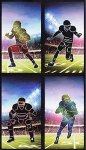 SPORTS LIFE Fabric Panel *FOOTBALL* 100% Cotton Quilt Fabric - Picture 1 of 6