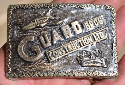 GUARD BROS CONSTRUCTION LTD BELT BUCKLE SOLID BRASS AWARD DESIGN METALS NEW BB1 - Image 1 of 4