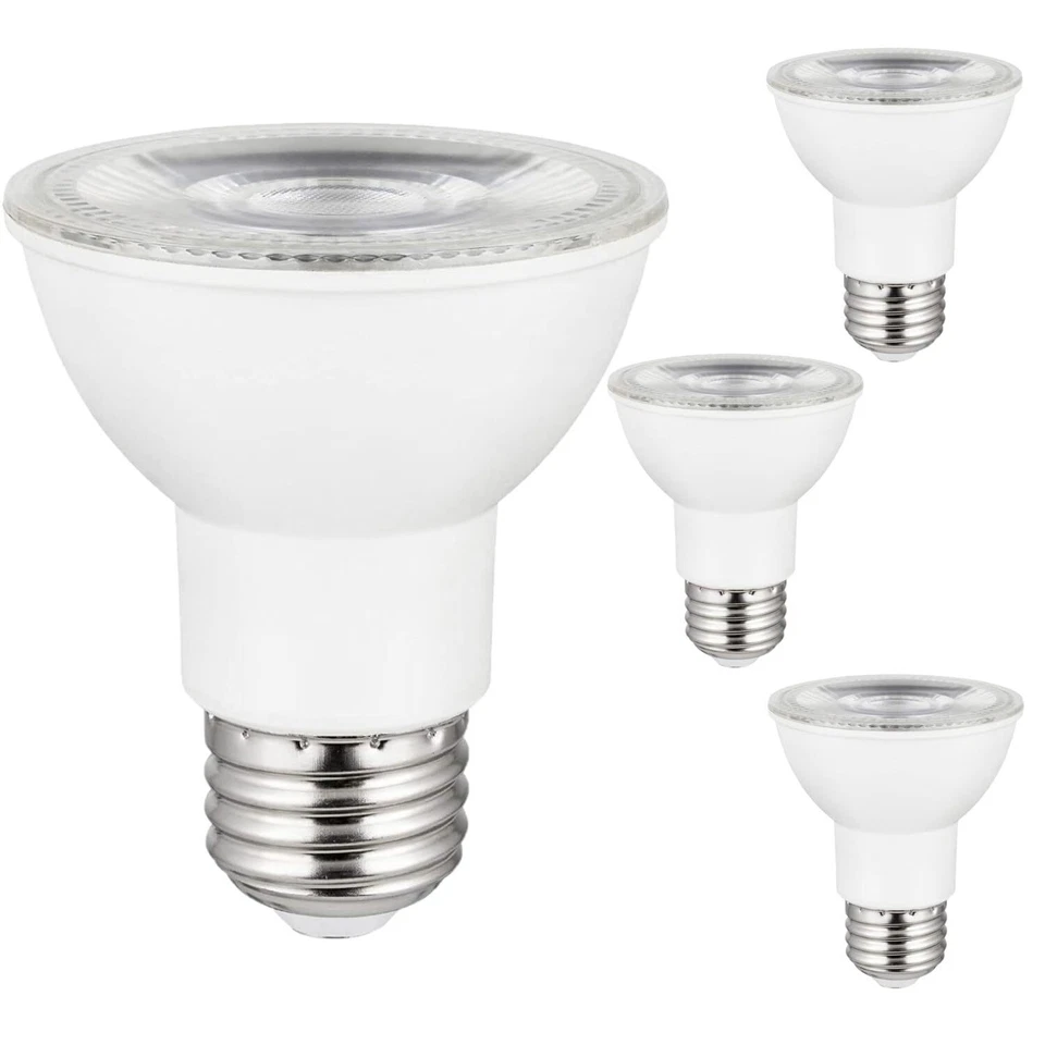 4Pack PAR20 LED Long Neck Spotlight Bulbs, 6 Watts (50W), 2700K, E26 - Image 1 of 1