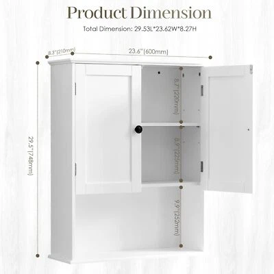 Armario de pared baño sobre el inodoro que ahorra espacio gabinete de almacenamiento con puerta de granero Foto 1 de 4