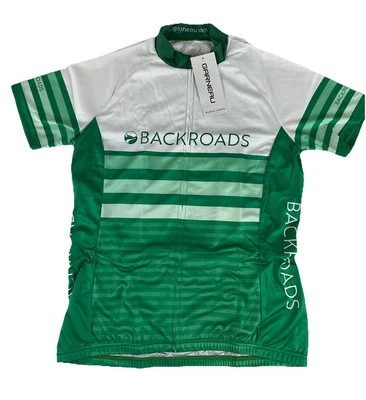 Garneau Backroads Women’s Green Short Sleeve Striped Cycling Jersey Medium NWT - Image 1 of 4