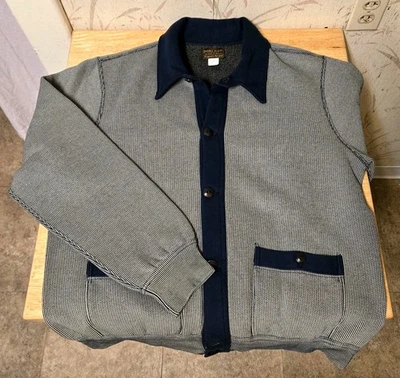 Cárdigan RRL Doble RL Ralph Lauren Para Hombre Rayas Jacquard Tejido Botón Talla L Foto 1 de 4