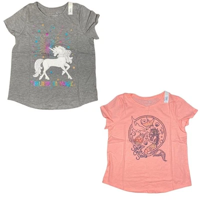 NUEVO CON ETIQUETAS 2 Piezas Camiseta Gráfica So Favorite Niños Niñas Talla 16 Plus Dobladillo Curvo Foto 1 de 3