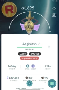 Aegislash LVL50 3MOVES Non-Shiny Go Reg or 1M FAST TRADE - Bild 1 von 2